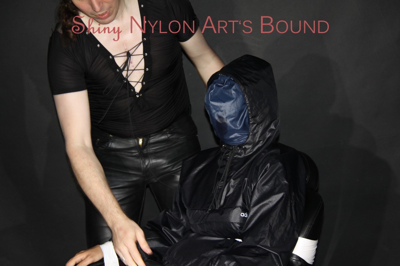 Watching Our New Model AIYANA Wearing Sexy Shiny Nylon Rainwear Being