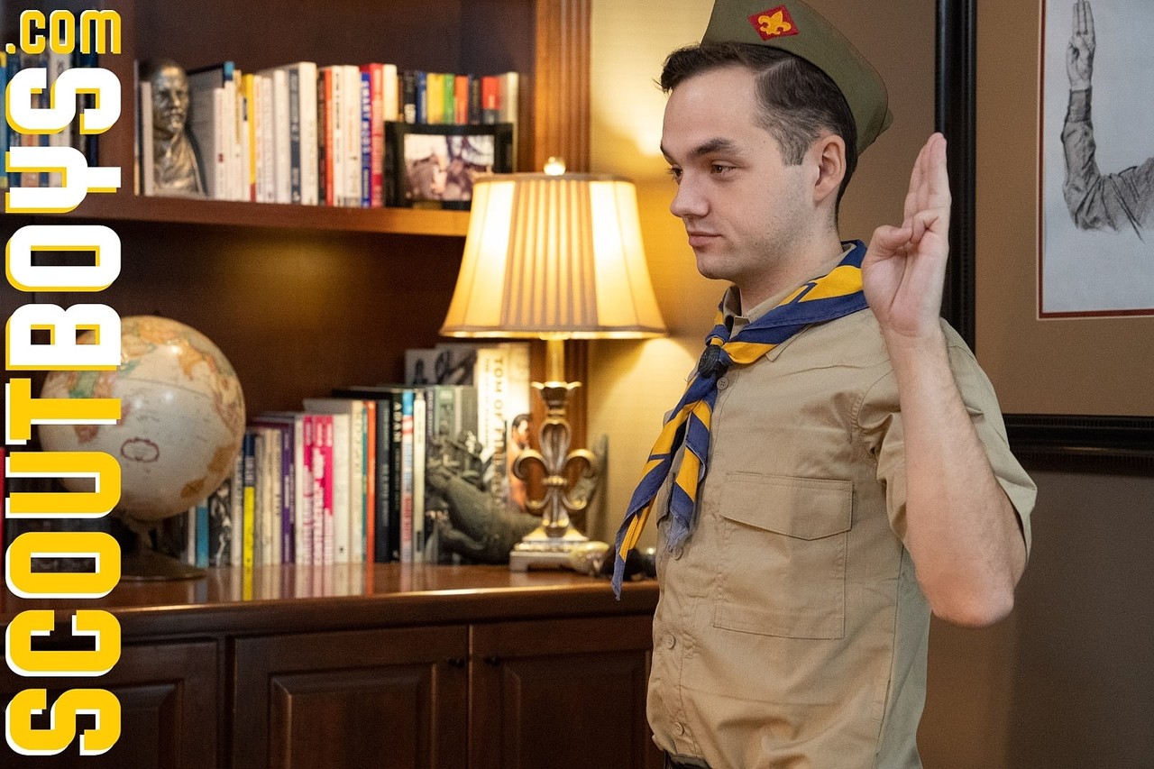 Scoutmaster Kamp Strips Twink Scout Marcus S Uniform And Jerks Off His