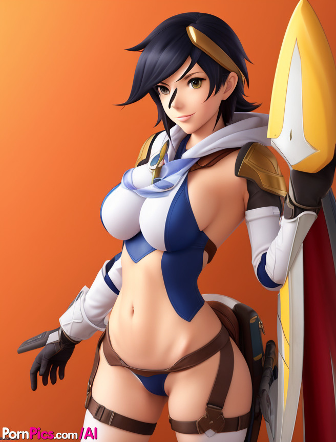 Ai Generated Hentai Babe Lucina Shows Off Her Round Tits Her Bald