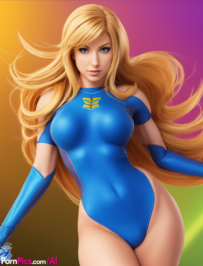 Curvy Hentai Babe Samus Aran Shows Her Big Boobs Her Bald Pussy