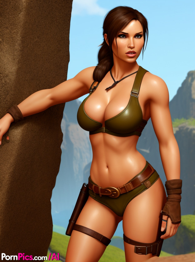 Curvy Ai Generated Hentai Babe Lara Croft Shows Her Stunning Big Boobs