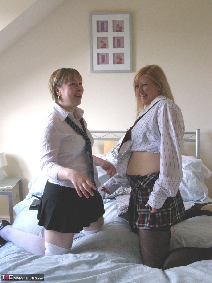 Thick amateurs work free of schoolgirl uniforms before lesbian sex -  NakedPics