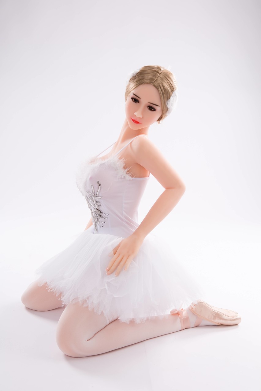 Sexy realistic sex doll teases in a beautiful ballerina outfit