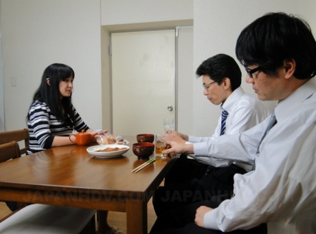 Japanese wife Risa Kurokawa has sexual relations in front of her cuckold hubby