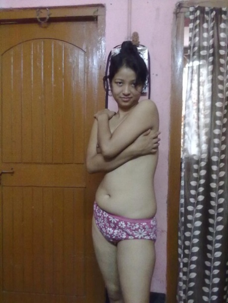 Nepalese Girl Uncovers Natural Tits As She Disrobes To Her Panties Nakedpics