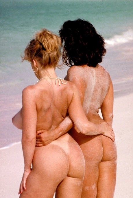 Euro MILF Chloe Vevrier and big boobed gf make lesbian love on sandy beach