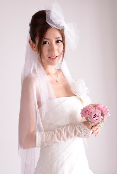 Freshly married Japanese babe Kaori Maeda gets her bush roughly penetrated