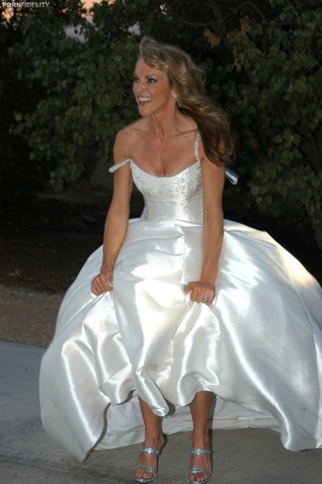 Gorgeous babe in a wedding dress Shayla LaVeaux gets slammed by her hubby