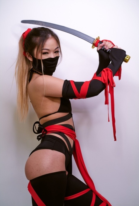 Petite Asian ninja Lulu Chu getting orally pleased and fucked hard
