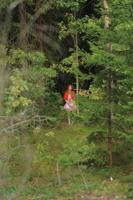 Little Red Riding Hood Beata Undine gets fucked by a wolf in the forest