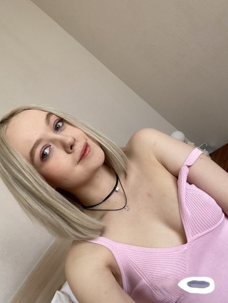Cute blonde Eva Barbie shows her teen tits & her beautiful butterfly tattoo
