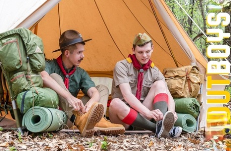 Skinny gay scout Ethan gets orally pleased & fucked by scoutmaster Wheeler