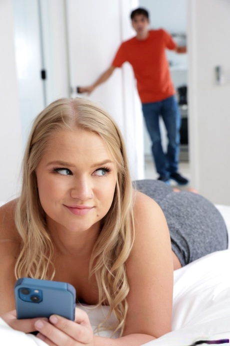 Chubby teen Harley King lets her stepbrother pound her trimmed pussy