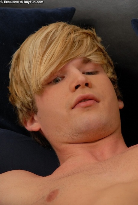Gorgeous gay blonde Jason Pitt gets rid of his blue undies and jerks off