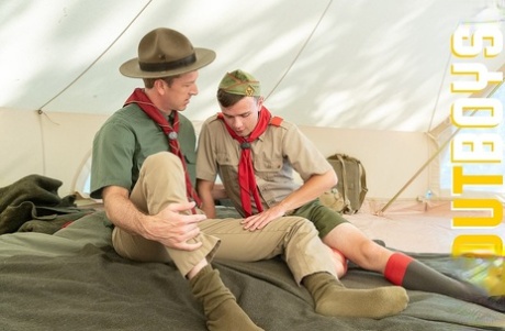 Twink Logan gets seduced and banged by gay Scoutmaster St Michael